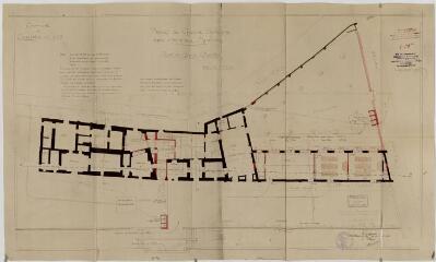 Projet de groupe scolaire dans l'immeuble municipal : plan du rez-de-chaussée / dressé par l'architecte soussigné [Deschanels]. – Montpellier, 24 avril 1920.