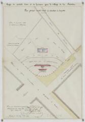 Projet de conduite d'eau et de fontaine pour le village : plan des lieux, profil en long de la conduite / dressé par l'architecte soussigné [signature illisible]. – 1856.