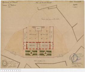 Écoles communales projetées : plan du rez-de-chaussée / dressé par l'architecte soussigné, [Perrier Charles]. Montpellier, 2 juin 1884.