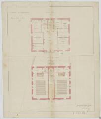 Projet de mairie et écoles [communales] : [plans du 1er étage du 2e étages, du rez-de-chaussée] / dressé par l'architecte soussigné [signature illisible]. – 1854.