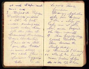Fonds Gaston Simon, sergent au 53e régiment d'infanterie (53e RI) : carnet de guerre manuscrit (1er août - 21 septembre 1914).