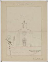 Projet de reconstruction de l'église : façade principale / dressé par l'architecte d'arrondissement. – 1857.