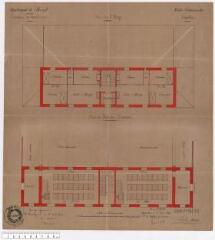 Écoles communales projetées : plan du 1er étage, plan du rez-de-chaussée / dressé par l'architecte soussigné, [Perrier Charles]. Montpellier, 5 août 1882.