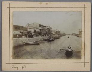 [Barque sur le canal de Palavas], juin 1908. / Anonyme (photographe).