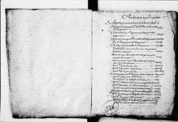 Château de Doscares. - Registres et terriers. Doscares : Registre des contrats et acquisitions de François de Ricard, seigneur de Saussan (volume 222).