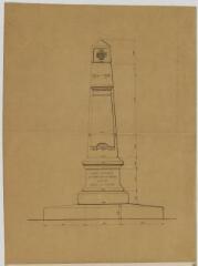 Monument aux morts de la guerre, érection : dessins / dressé par l'architecte soussigné [signature illisible].