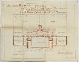Projet de construction d'un groupe scolaire pour 40 garçons et 40 filles... : plan d'ensemble - Rez-de-chaussée... / dressé par le directeur des travaux soussigné, [Bondor]. – Montpellier, 30 mai 1932.