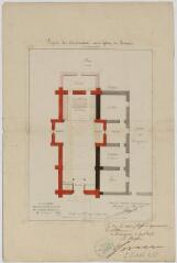 1 vue  - Projet de construction de l\'église : plan / dressé par l\'architecte d\'arrondissement. – 1857. 2 O 102/4/6 (ouvre la visionneuse)