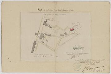 1 vue  - Projet de construction d\'une église : plan général du village de Fontanès / dressé par l\'architecte d\'arrondissement. – 1857. 2 O 102/4/7 (ouvre la visionneuse)