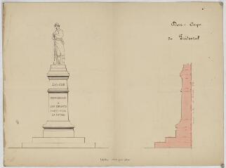 1 vue Monument aux morts pour la Patrie : dessins du monument / dressé par l'architecte soussigné [signature illisible]. 2 O 163/18/2
