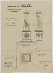 1 vue Monument en l'honneur des Morts pour la France. Projet : é[lévation] / dressé par le sculpteur soussigné [signature illisible]. 2 O 166/1/1
