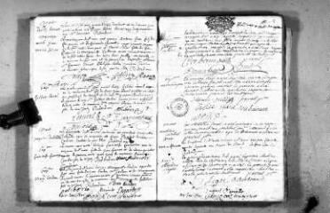 116 vues Sainte-Anne.- Baptêmes, mariages, sépultures (1698, 30 avril-1700, 25 mars) 5 MI 1/35