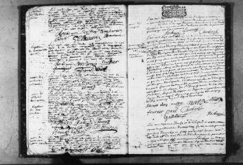 55 vues Saint-Vincent.- Baptêmes, mariages, sépultures (6 juin 1712-1722) 5 MI 7/4