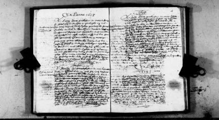 113 vues  - Sainte-Eulalie.- Mariages (27 janvier 1615-23 avril 1653, suivi d\'une table alphabétique) 5 MI 28/5 (ouvre la visionneuse)