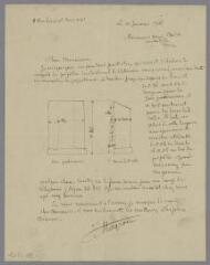 2 vues  - Lettre de Jean Magrou, sculpteur, à Henri Nodet, architecte, du 15 janvier 1926. 26 Fi 18 (ouvre la visionneuse)