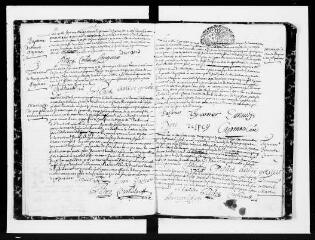 62 vues  - Baptêmes, mariages, sépultures (1725-1749, septembre) 1 MI EC 50/1 (ouvre la visionneuse)