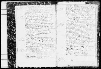 98 vues Sainte-Marie.- Baptêmes, mariages, sépultures (décembre 1742-6 janvier 1753), liste des confirmés (1740) 1 MI EC 202/2