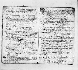 9 vues  - Saint-Jacques.- Baptêmes, mariages, sépultures (1674) 1 MI EC 32/24 (ouvre la visionneuse)