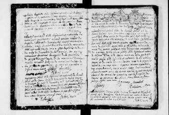 96 vues  - Baptêmes, mariages, sépultures (5 novembre 1733-1742) 1 MI EC 329/2 (ouvre la visionneuse)