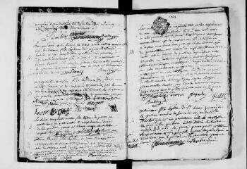 85 vues  - Baptêmes, mariages, sépultures (1753-14 janvier 1763) 1 MI EC 329/2 (ouvre la visionneuse)
