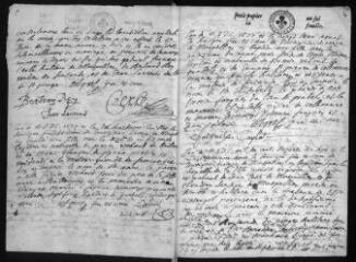 156 vues  - Paroisse Saint Gervais et Saint Protais : registre des actes de baptêmes (15 janvier 1676 - 13 janvier 1743), mariages (9 juin 1677 - 16 avril 1741) et sépultures (15 décembre 1675 - 10 décembre 1742). 123 EDT 1 (ouvre la visionneuse)