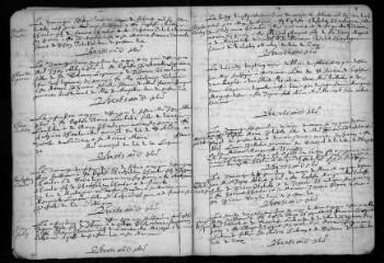 68 vues  - Paroisse Saint-Laurent : registre des actes de baptêmes (10 août 1638 - 21 juin 1652) et sépultures (20 janvier 1639 - 2 mars 1651). 147 EDT 59 (ouvre la visionneuse)